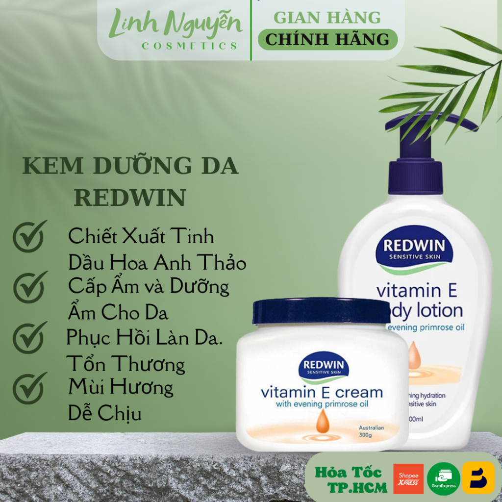 Kem Dưỡng Da Mềm Mịn Redwin Vitamin E Cream Từ Thiên Nhiên 300g - 400g ...