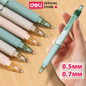 Bút Chì Kim Scribe Deli Màu Pastel Ngòi 0.5mm/0.7mm Deli, Bút Chì Bấm Cơ Học Có Đầu Tẩy Thiết Kế Chống Gãy Ngòi