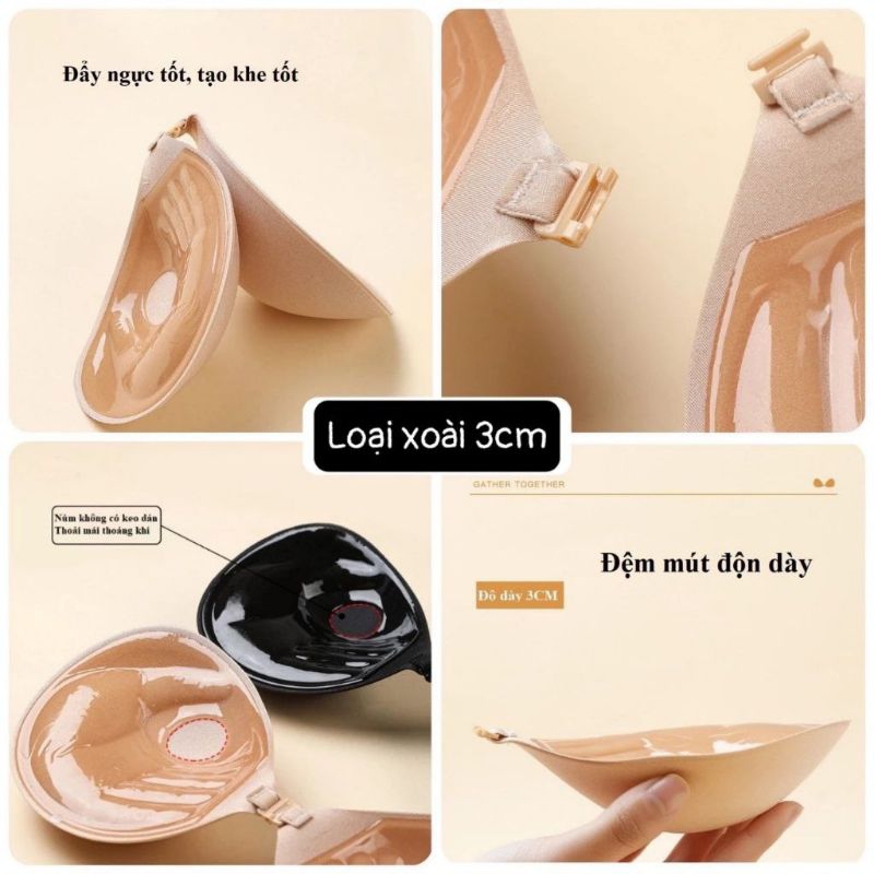 Áo bra dán nâng ngực chống tụt silicon cài trước không gọi hình bàn tay