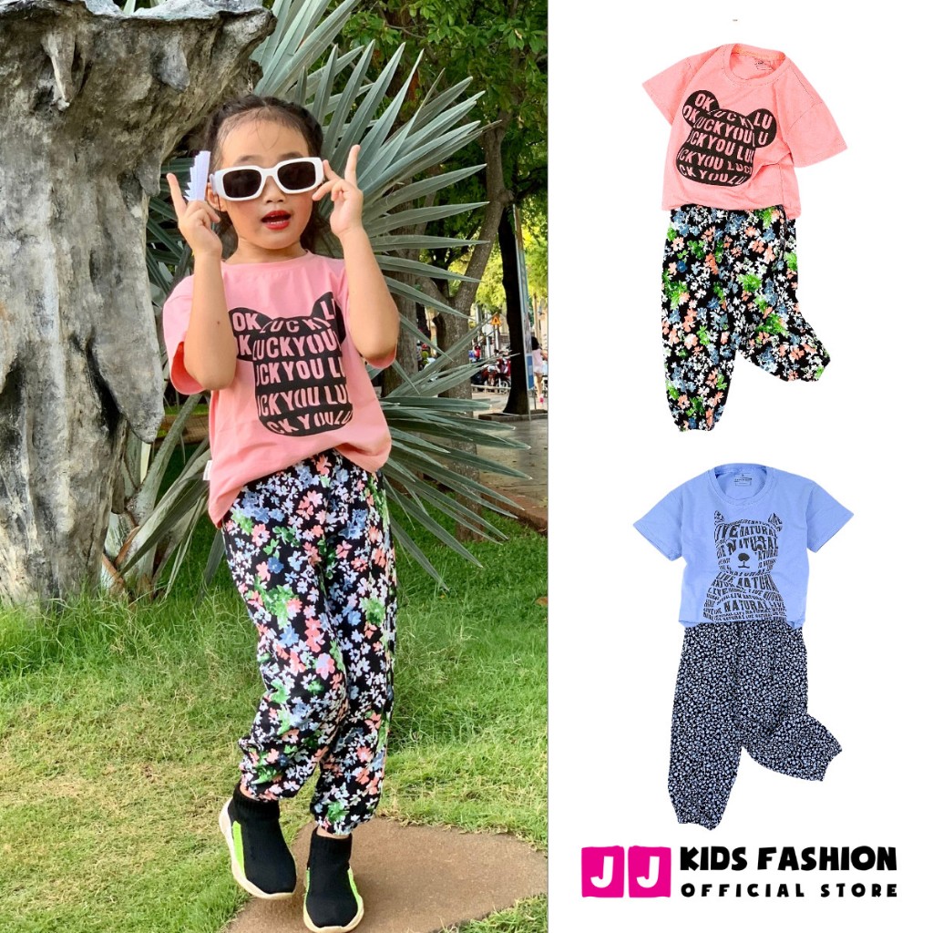 Bộ Cộc Tay Bé Gái Vải Cotton In Hình Dễ Thương – Quần Áo Trẻ Em | JJ Kids Fashion