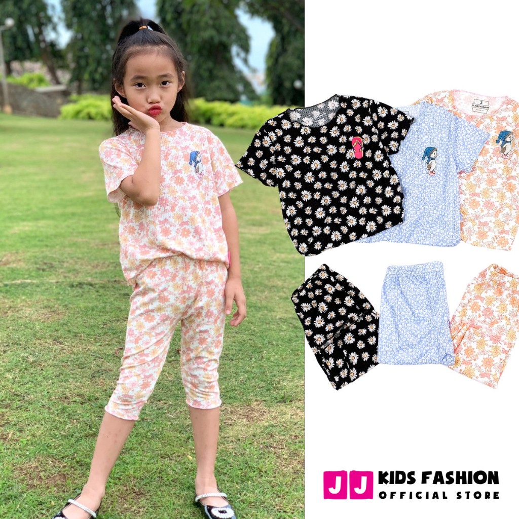 Bộ Cộc Tay Bé Gái Vải Cotton In Hình Dễ Thương – Quần Áo Trẻ Em | JJ Kids Fashion