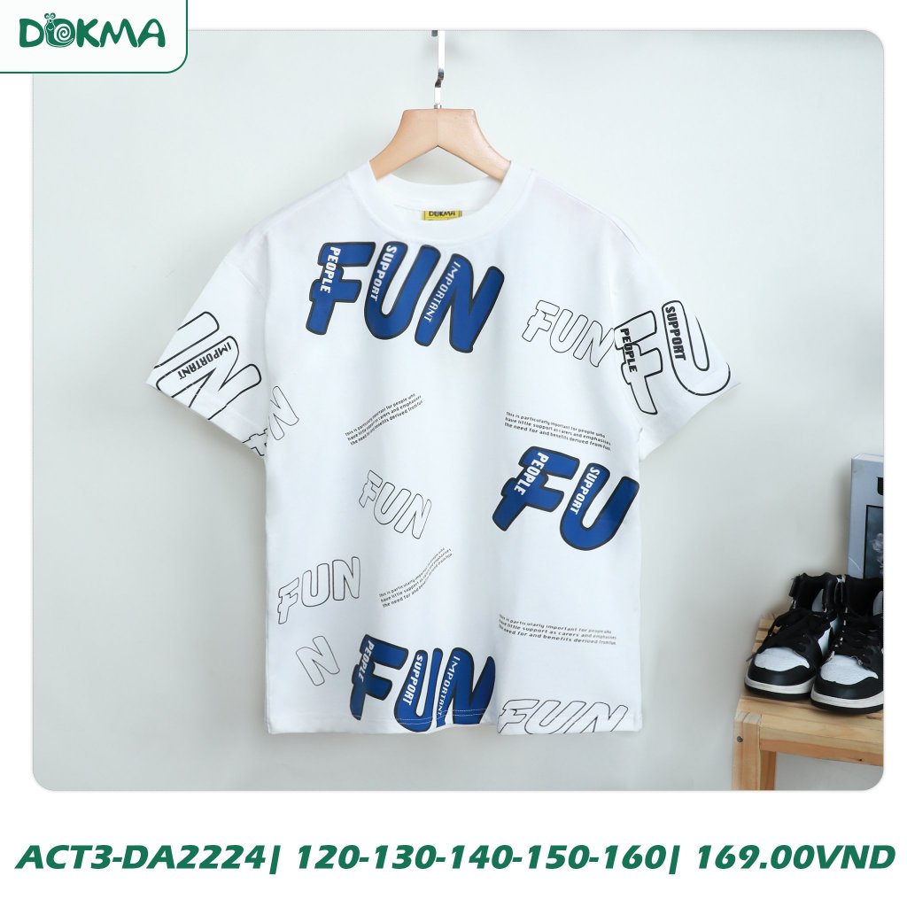 (30-45kg) Áo Phông Cổ Tròn, Thời Trang Bé Trai, Bé Gái Size Đại DOKMA DA2222 DA2224 DA2568 DA2570 DA2572 DA2574