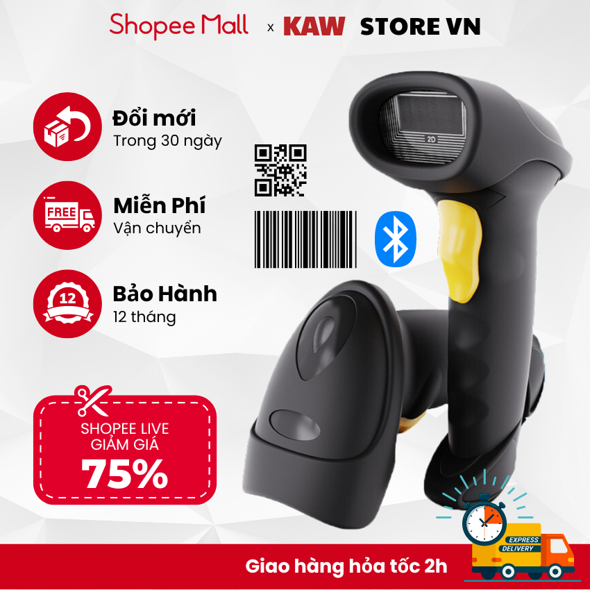 Máy quét mã vạch không dây đa tia chính hãng KAW, Siêu nhạy, đa tia ...