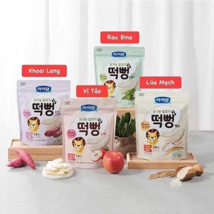 Bánh Gạo Ăn Dặm Hữu Cơ ILDONG HànQuốc AYIYUM 30g Cho Bé Từ 5 Tháng Tuổi Thơm Ngon Dễ Tan tibongstore