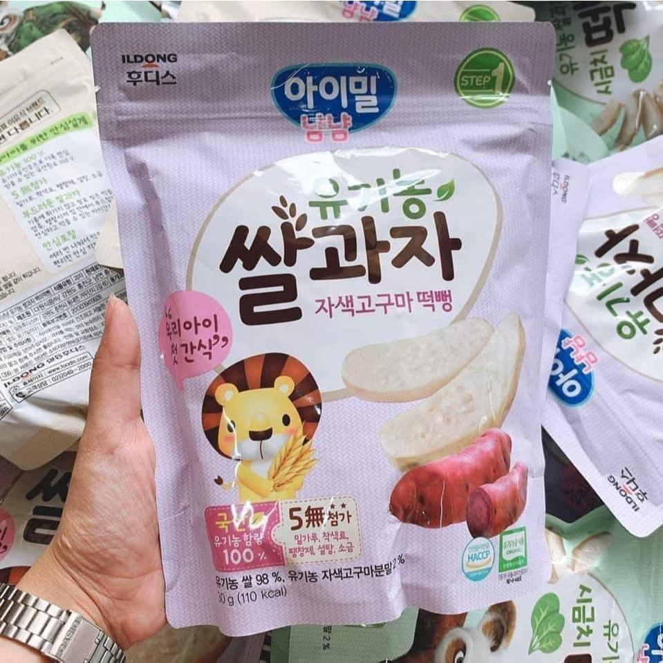 Bánh Gạo Ăn Dặm Hữu Cơ ILDONG HànQuốc AYIYUM 30g Cho Bé Từ 5 Tháng Tuổi Thơm Ngon Dễ Tan tibongstore