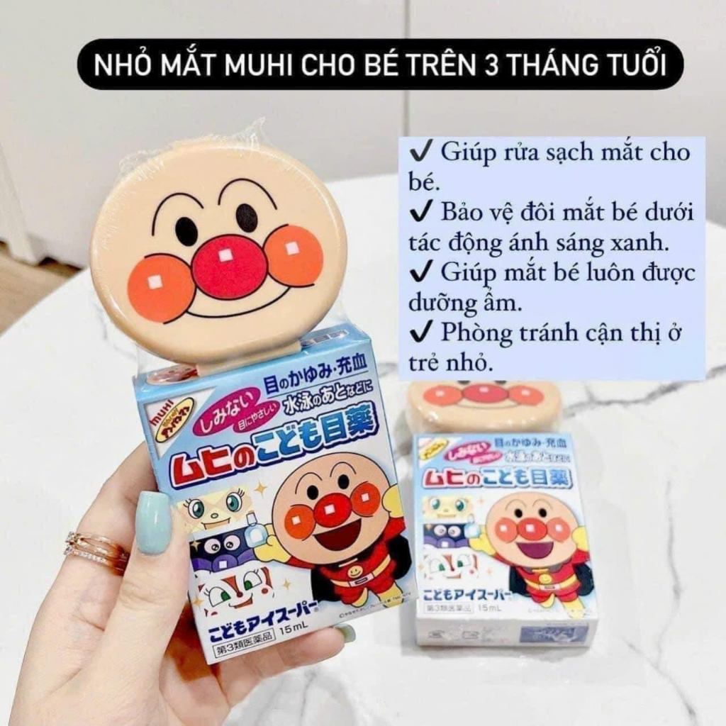 Dung dịch nhỏ mắt Muhi Nhật Bản cho trẻ em (15ml)Tibongstore