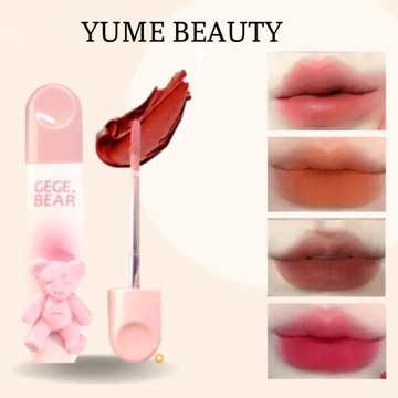 GEGE BEAR Son Kem Son Gấu Hot Trend Son Bùn Thiết Kế Cute Dưỡng Ẩm Lâu Trôi Lên Màu Cực Chuẩn Yume Beauty
