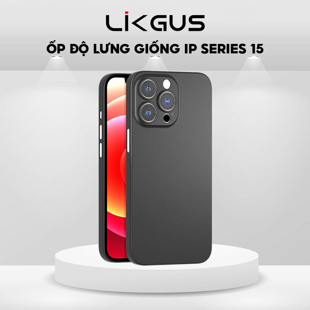 Ảnh Ốp Lưng Độ Giống IP 15, IP 16 Hãng Likgus Cho IP 11-12-13-14-15-Pro-Plus-Promax - Lưng Kính - Cụm Bảo Vệ Camera Siêu Đẹp 1