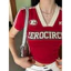 Áo croptop đỏ cổ tim zerocilcle TUANLECLOTHING phong cách thể thao đường phố Sport