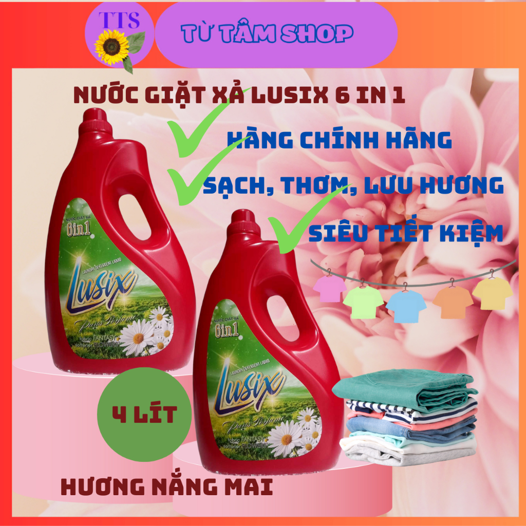 Nước giặt -nước giặt xả 6in 1 lusix hương nắng mai