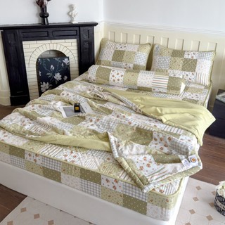 Bộ chăn ga gối trần bông chất liệu đũi Organic, set 5 món chăn ga đũi sợi tre New Vintage mềm mại thoáng mát