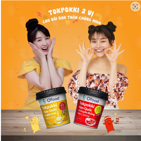 Thùng 24 hộp tokbokki Hàn Quốc O'food ăn liền 5 vị tiện lợi 105g