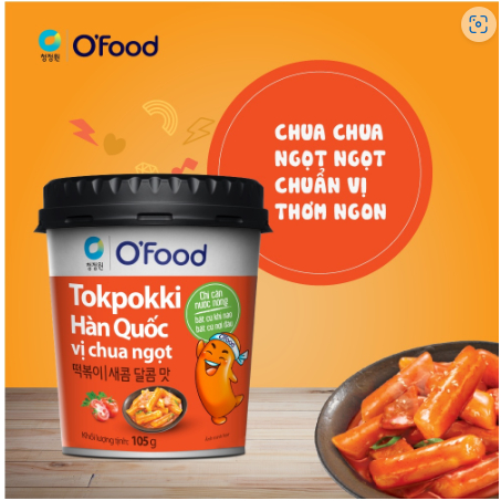 Thùng 24 hộp tokbokki Hàn Quốc O'food ăn liền 5 vị tiện lợi 105g