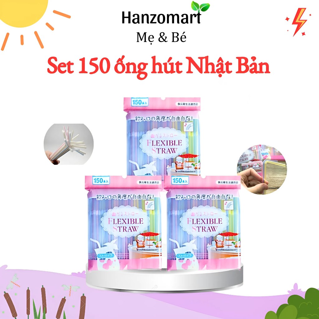 Ống hút nhật cho bé - set 150 ống