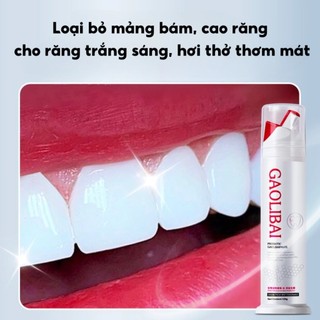 Kem Đánh Răng GAOLIBAI Nhật Bản, Gel Nano Bạc Làm Trắng Răng 120gr Sạch Mảng Bám, Hơi Thở Thơm Mát, Vân Thỏ Beauty