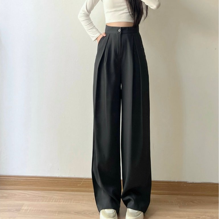 Quần tây công sở Joolate ống rộng suông culottes nữ xếp ly chất GOLD hàn cao cấp, lên dáng chuẩn