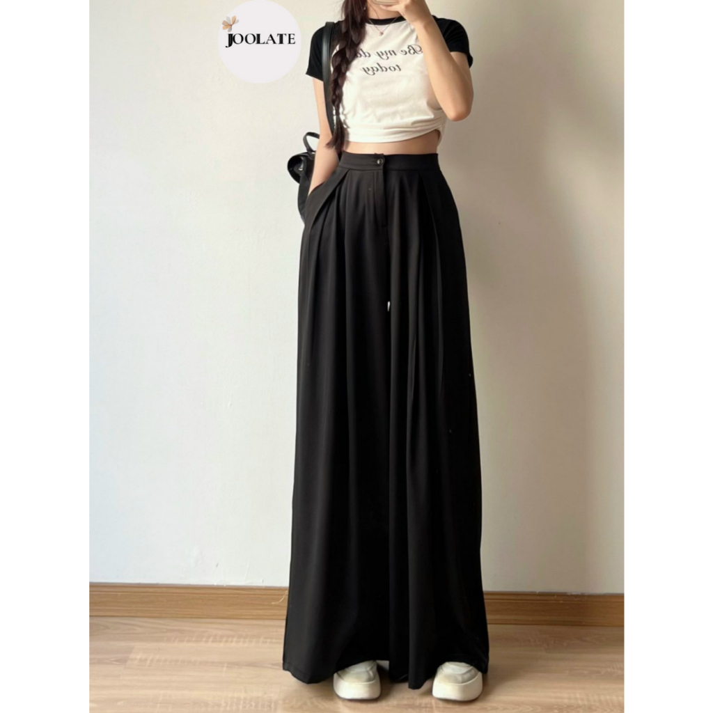 Quần tây công sở Joolate dáng suông ly giữa chất chéo hàn không nhăn Quan0038 P12K6