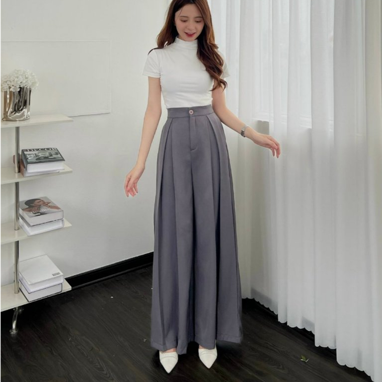 Quần tây công sở Joolate dáng suông ly giữa chất chéo hàn không nhăn Quan0038 P12K6