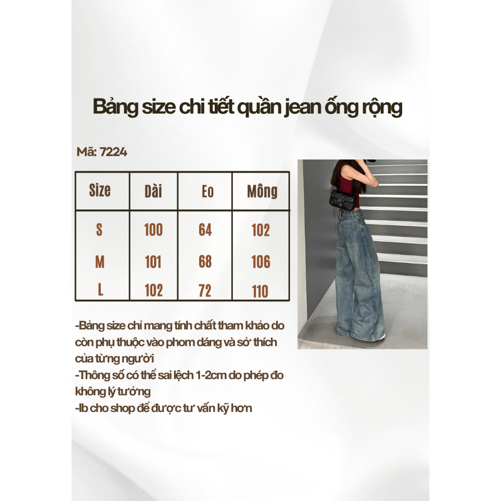 Quần jean nữ ống rộng dáng xuông Joolate cạp cao xếp ly tôn dáng