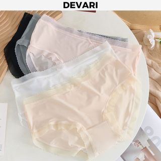 Quần lót nữ lụa băng tàng hình mềm mịn thoáng mát, Quần chíp nữ viền ren sexy quyến rũ DEVARI L369