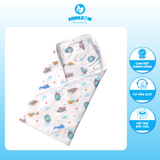 Chăn ủ kén xô lụa có mũ cho bé sơ sinh kích thước 90x100 cm