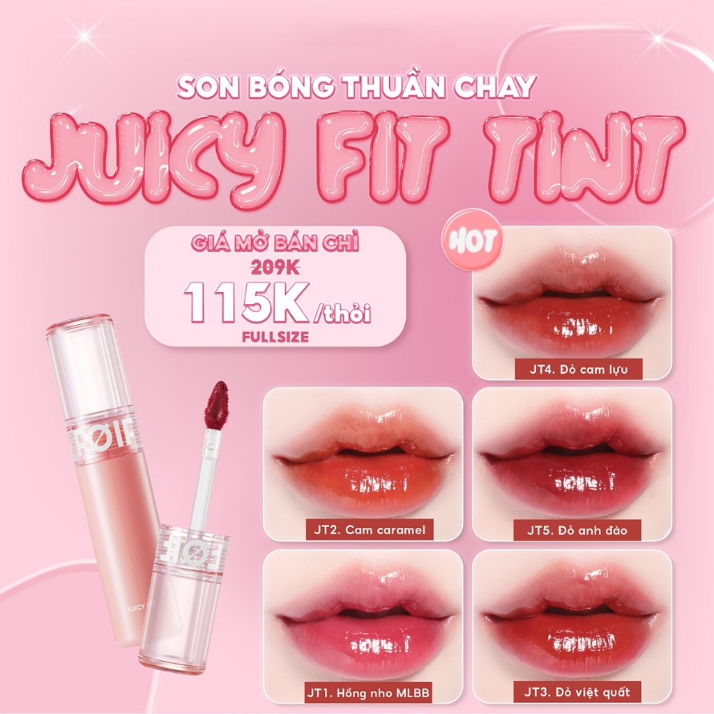 Ảnh Son Tint Bóng Thuần Chay, Ẩm Mọng, Bền Màu FOIF Juicy Fit Tint 3g 2