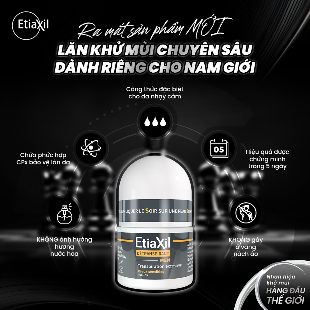 Ảnh Lăn Khử Mùi Và Ngăn Mồ Hôi Chuyên Sâu Etiaxil Men 15ml 3