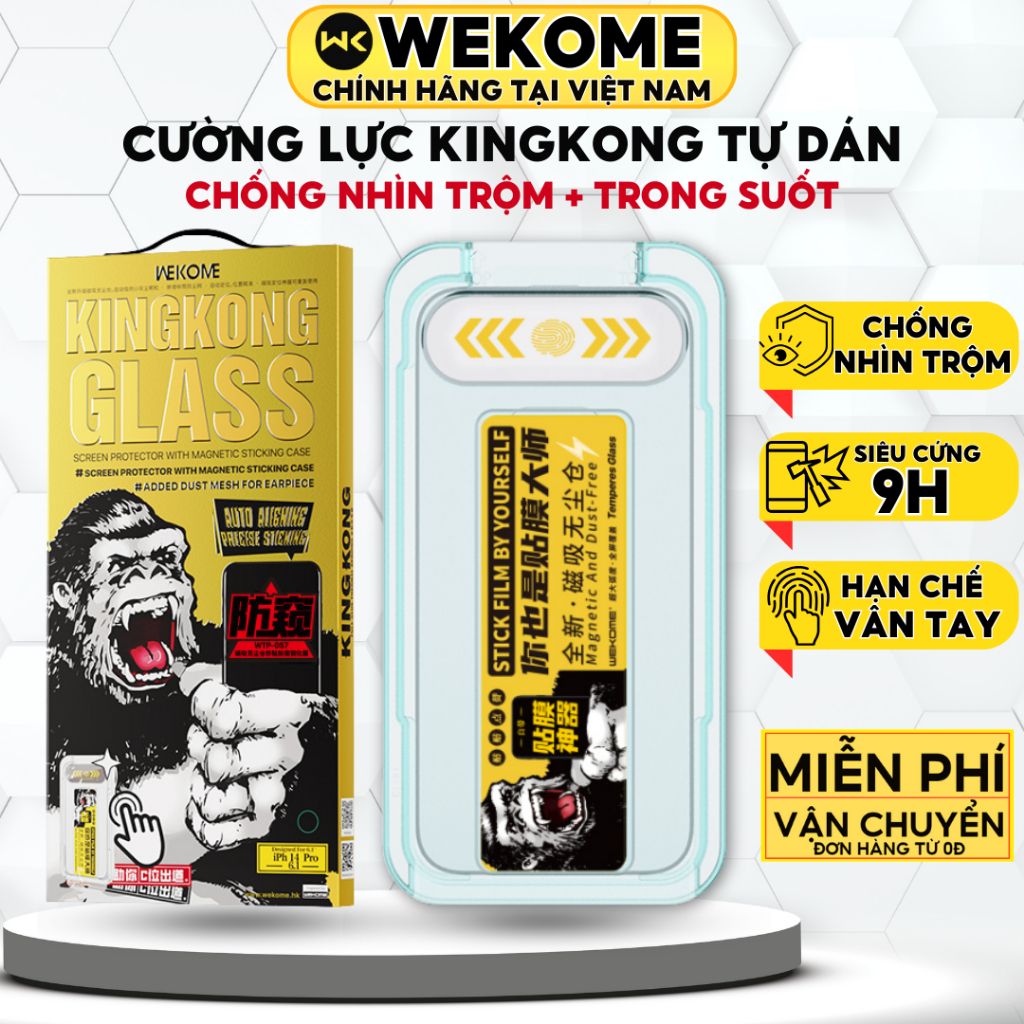 Kính Cường Lực Iphone Chống Nhìn Trộm Kingkong Tự Dán Màn Hình Iphone