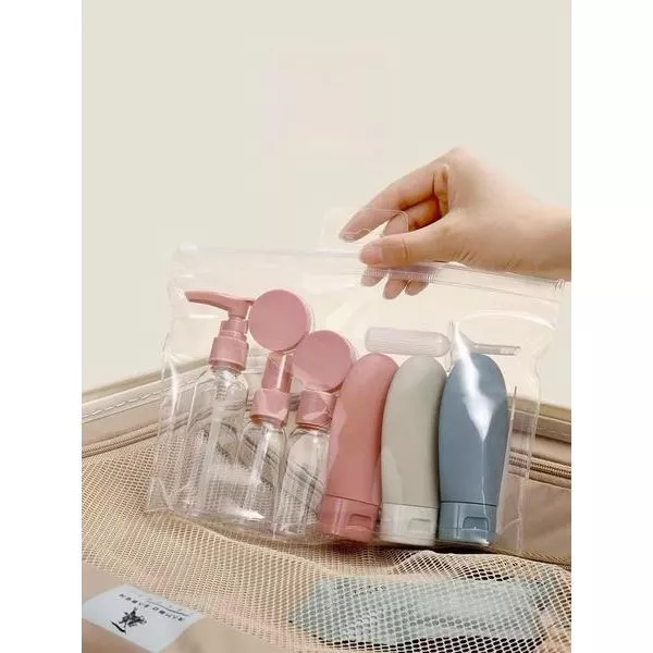 Bộ Chiết Mỹ Phẩm 10 Món Cực Xịn,Set 10 món chiết mỹ phẩm nhỏ gọn tiện lợi, bộ chiết mỹ phẩm đi du lịch có túi zip tiện l