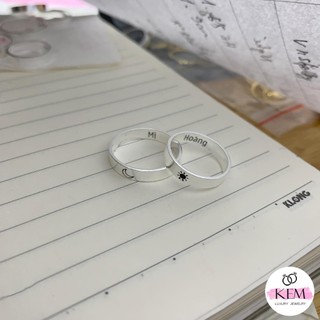 925 Silver Couple Rings, engravable by Kem Jewelry -Trang sức cao cấp