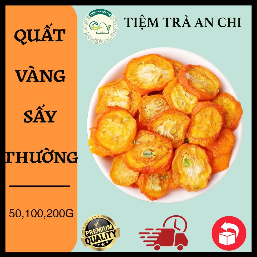 100g Trà quất vàng, Kim quất thái lát sấy khô, vàng đẹp, cung cấp vitamin C đẹp da, tăng đề kháng