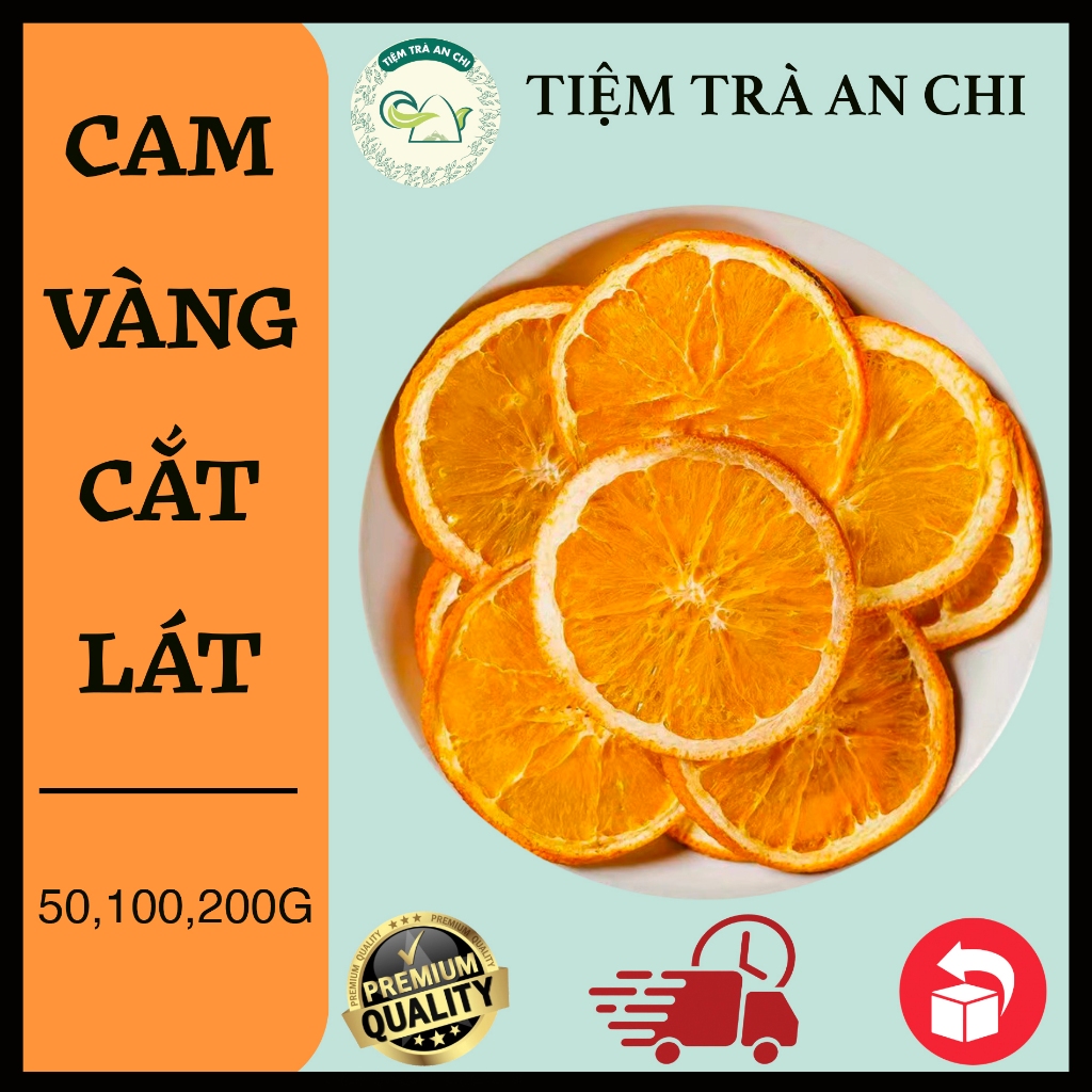 100g Cam vàng thái lát sấy khô cung cấp vitamin C giúp giải khát, detox, đẹp da