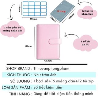 Sổ Tiết Kiệm Đựng Tiền Chi Tiêu Kèm Túi Zip Và Nhãn Dán A6 Timo VPBL24