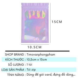 Túi Zip Hologram Nhỏ Mini Trong Suốt Đồ Gói Card Đựng Phụ Kiện Xinh Quà Tặng Timo GQ08