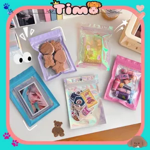 Túi Zip Hologram Nhỏ Mini Trong Suốt Đồ Gói Card Đựng Phụ Kiện Xinh Quà Tặng Timo GQ08