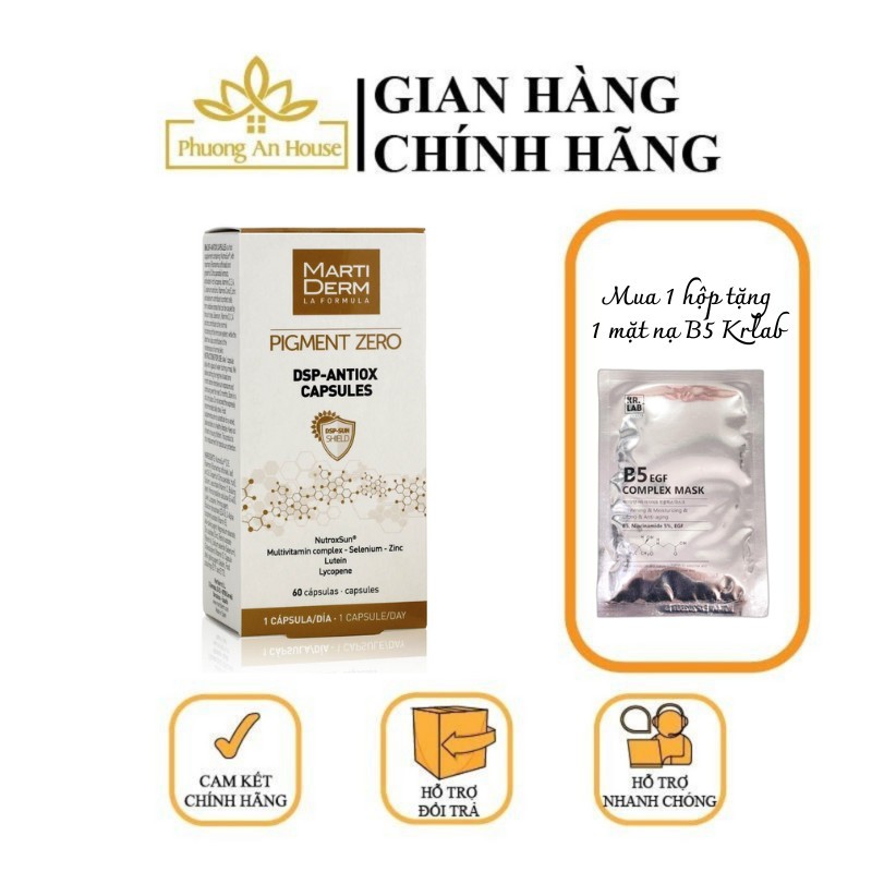Viên uống chống nắng Martiderm Pigment Zero DSP Antiox Capsules