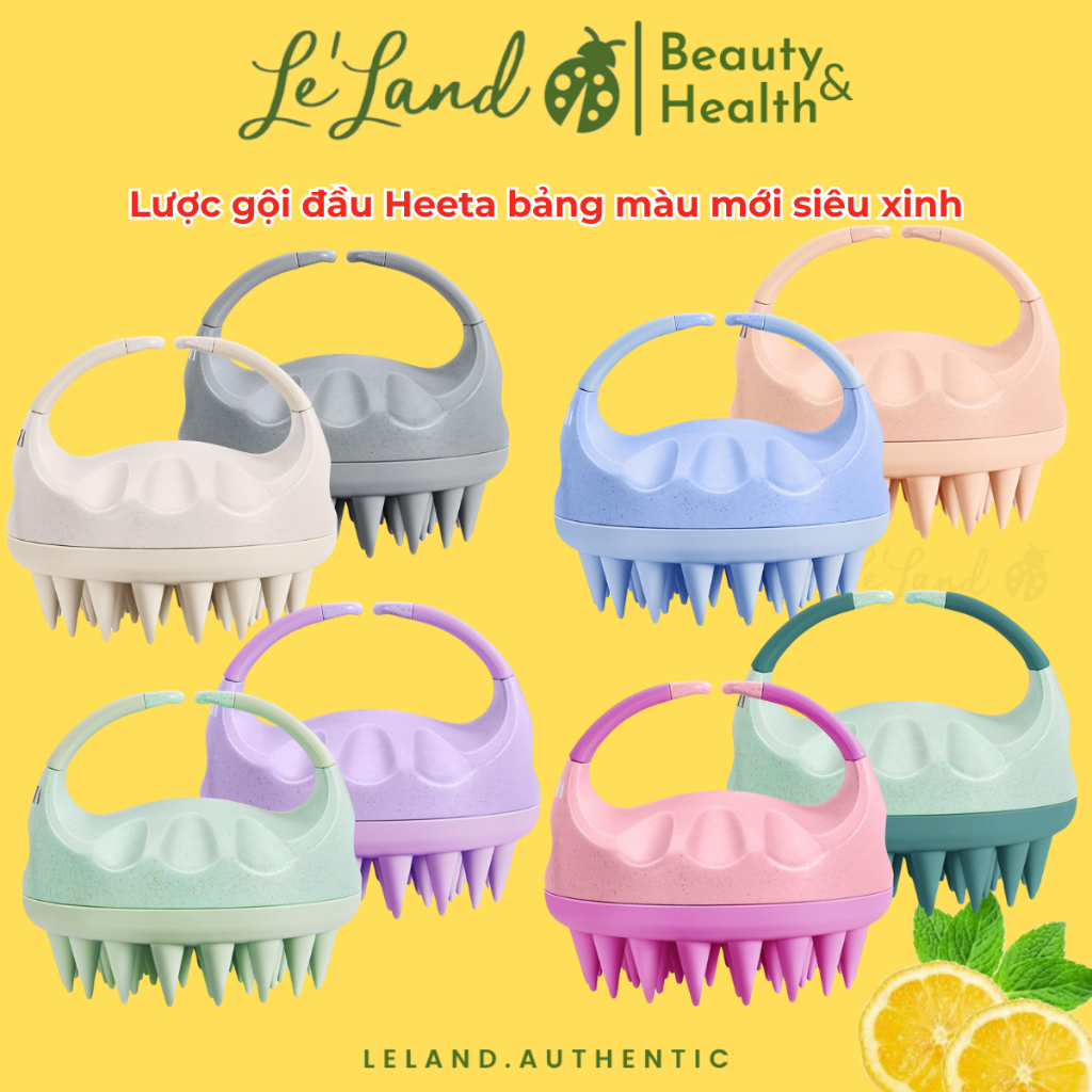Lược gội đầu và massage da đầu 2in1 HEETA SHAMPOO BRUSH, ủ oil Mielle
