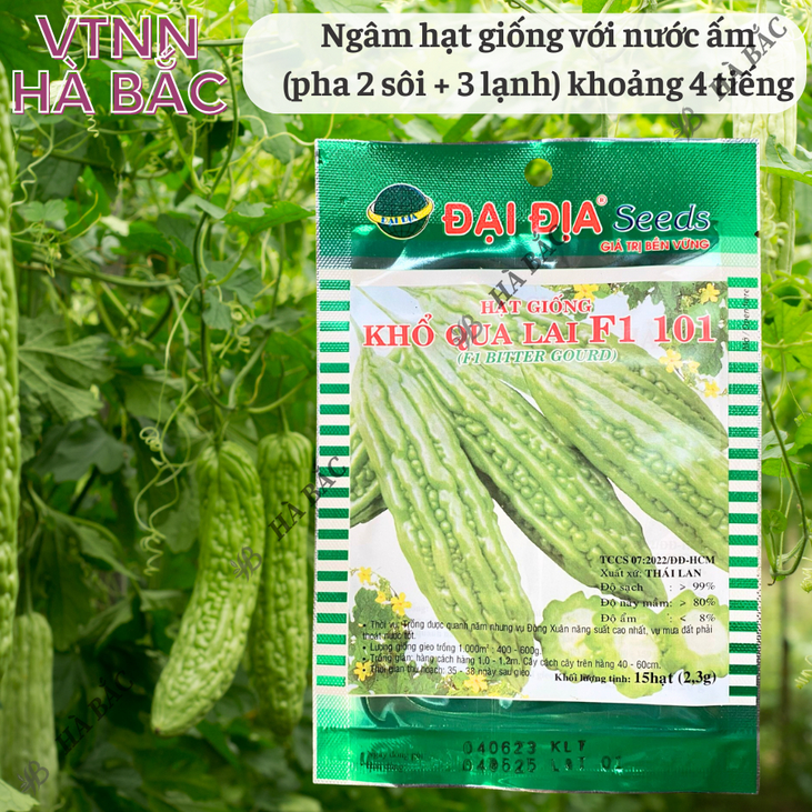 Khổ Qua Lai F1 101  Gói 2.3gram (15 Hạt) - Đại Địa, Hạt Giống Nảy Mầm Tốt, Năng Suất Cao, Trông Quanh Năm