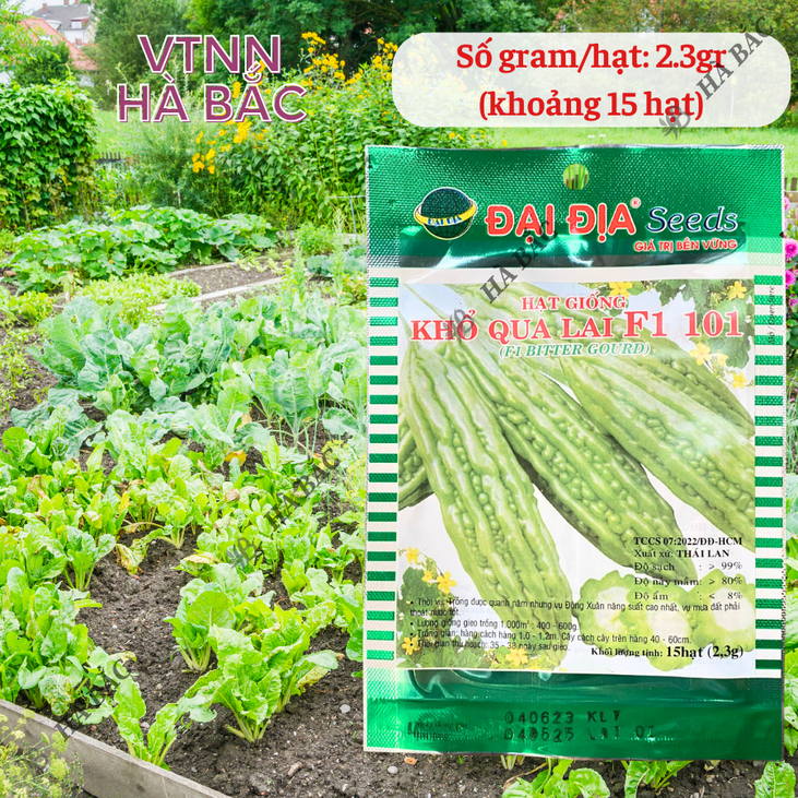 Khổ Qua Lai F1 101  Gói 2.3gram (15 Hạt) - Đại Địa, Hạt Giống Nảy Mầm Tốt, Năng Suất Cao, Trông Quanh Năm