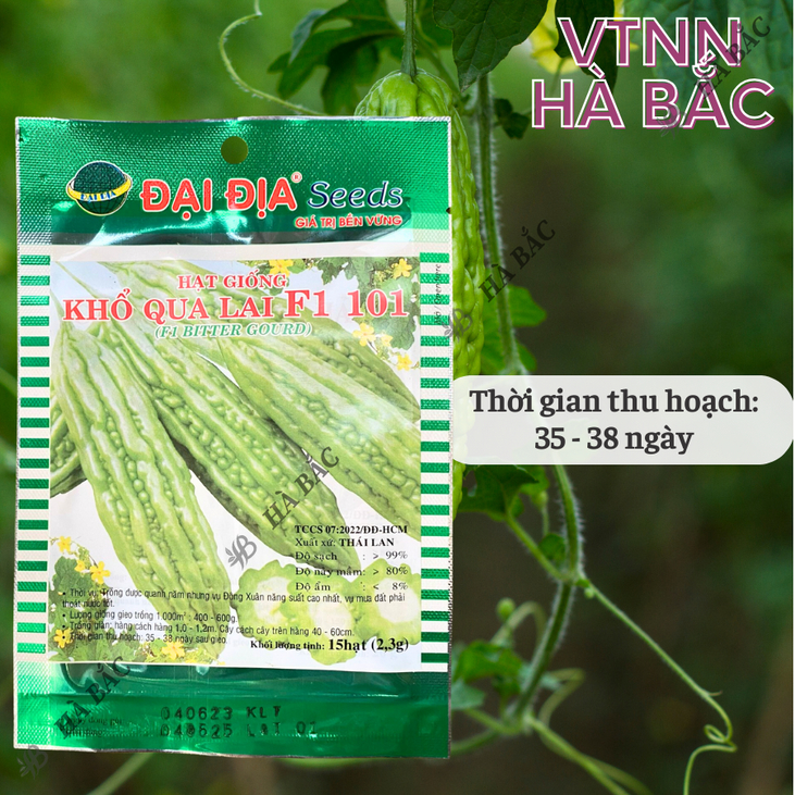 Khổ Qua Lai F1 101  Gói 2.3gram (15 Hạt) - Đại Địa, Hạt Giống Nảy Mầm Tốt, Năng Suất Cao, Trông Quanh Năm