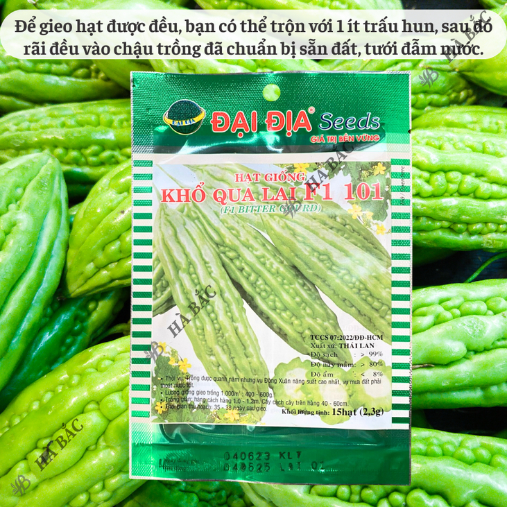 Khổ Qua Lai F1 101  Gói 2.3gram (15 Hạt) - Đại Địa, Hạt Giống Nảy Mầm Tốt, Năng Suất Cao, Trông Quanh Năm