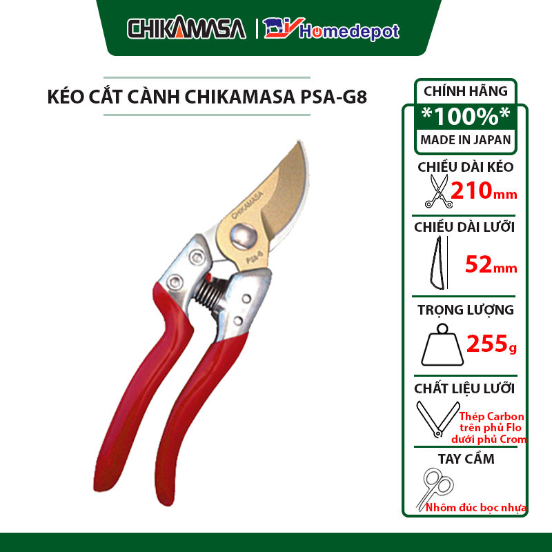 Kéo cắt cành Nhật Bản Chikamasa PSA-G8
