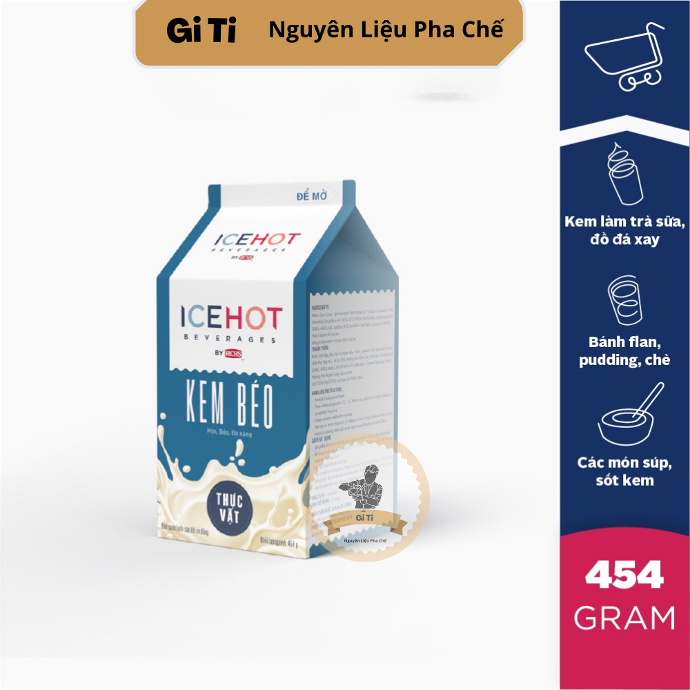 Kem Béo Thực Vật Icehot | Kem Pha Chế Mẫu Rich Mới 454gr | Rich lùn ...
