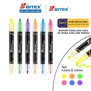 Bút dạ quang hai đầu highlighter Bitex HL02 nhiều màu