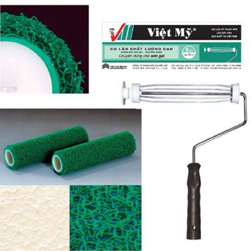Rulo Lăn Sơn Gai Lưới Việt Mỹ 11cm/23cm (9in) - Chất Liệu Bền, Tái Sử ...