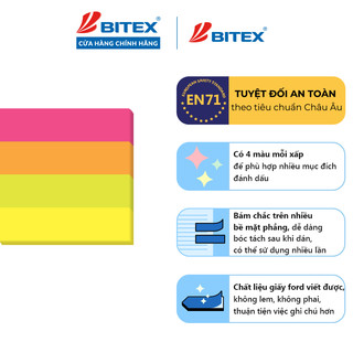 Giấy phân trang Bitex 4 màu SN07 ( 100 tờ/ xấp)