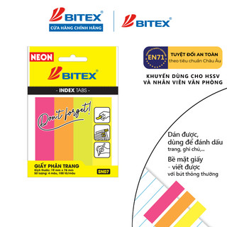 Giấy phân trang Bitex 4 màu SN07 ( 100 tờ/ xấp)