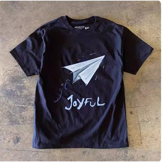 Áo Phông Nam Nữ Phối Chữ JOYFUL Họa Tiết Máy Bay Phong Cách Trẻ Trung Cá Tính, Chất Vải Cotton Khô Thoáng Mát Thấm Hút