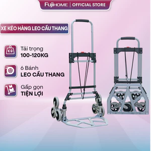 Xe kéo hàng leo cầu thang 6 bánh nhập khẩu Nhật Bản Fujihome 120kg, xe đẩy leo cầu thang gấp gọn Stair Climbing Trolley