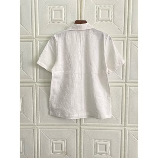 [JUNE LINEN] A21. Áo danton nữ tay ngắn Linen tưng premium.